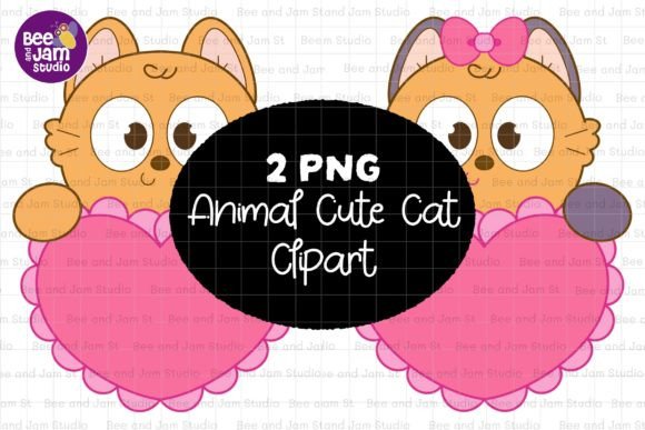 Adorable Animal Cute Cat PNG Sublimation Clipart for Designers