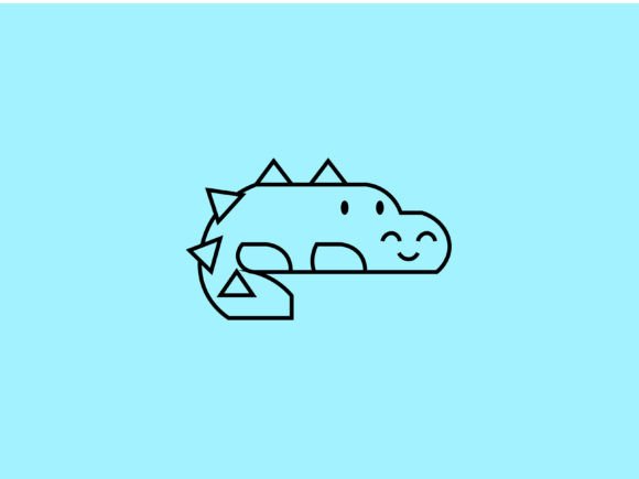 Adorable Design: Kawaii Animal Crocodile Line Background