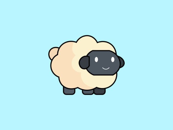 Adorable Kawaii Animal Sheep Icon for Creative Projects