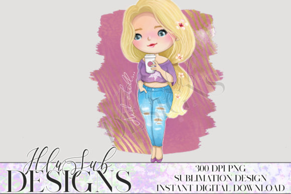 Blonde Long Hair Girl with Pink Animal: A Designer's Dream Asset