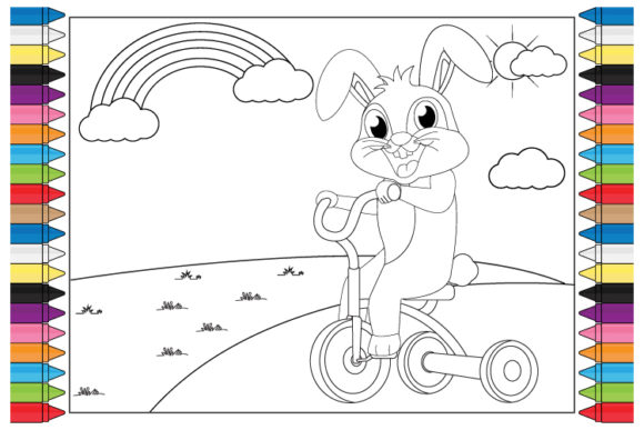 Bring Playful Charm to Your Projects with a Coloring Rabbit Cartoon