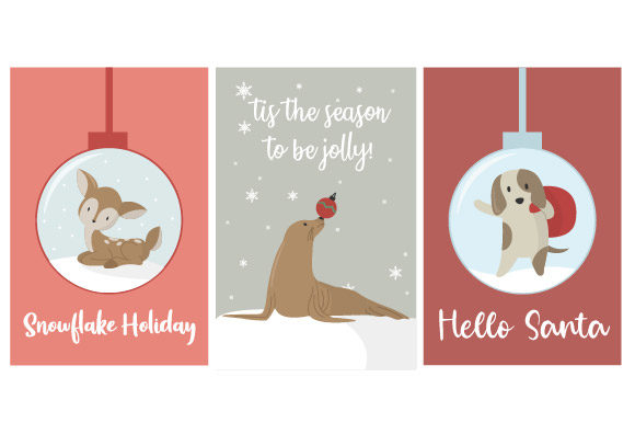 Charming Christmas Cards: The Cute Animal Set for Every Project