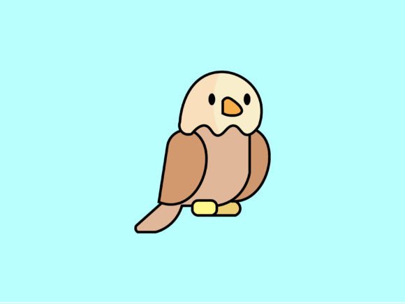 Charming Kawaii Animal Eagle Icon for Creative Projects