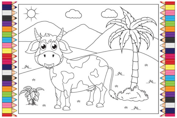 Coloring Cow Animal Cartoon: A Playful Font for Kids' Projects