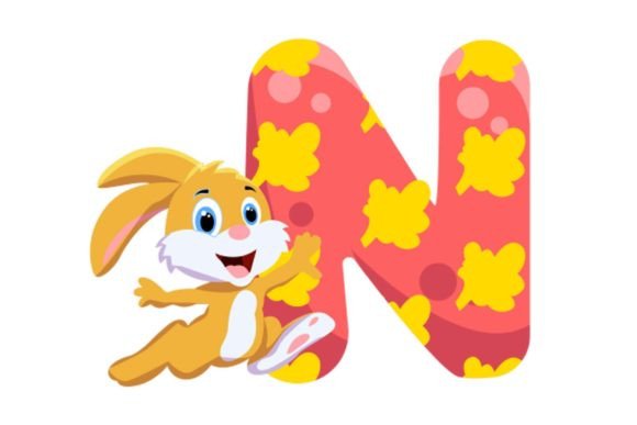 Cute Animal Icons Alphabet N Cliparts: A Design Asset