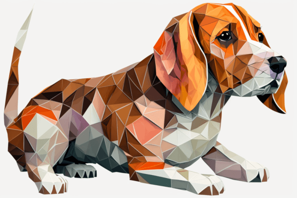 Cute Polygonal Dog 3D Low Poly Animal 3: A Fresh Take on Digital Wall Art
