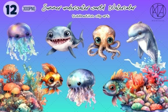 Enchanting Nature Nursery Sea Animal Watercolor Designs