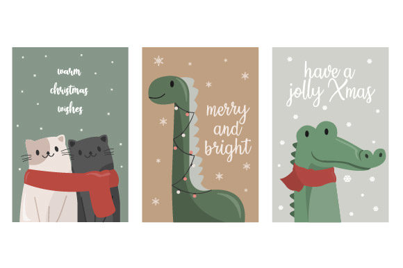 Festive Vectors: Unpacking the Christmas Card Animal Bundle
