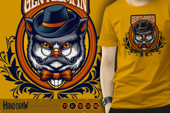Gentleman Animal Grey Cat: A Dapper Vector for Your Brand