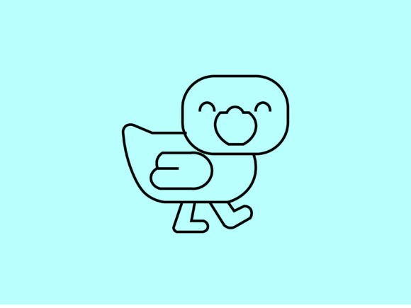 Kawaii Animal Duck Line Background: A Charming Design Asset