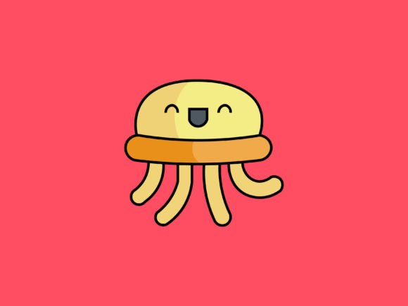 Kawaii Animal Jellyfish Icon: Cute Design for Easter Projects