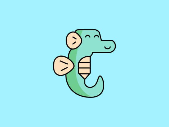 Kawaii Animal Seahorse Icon: A Playful Design Asset