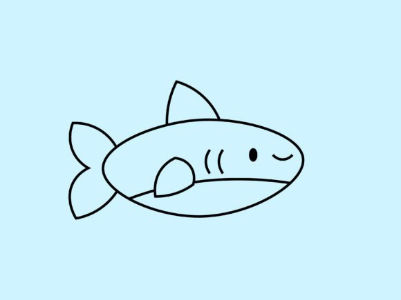 Kawaii Animal Shark Line Background: A Playful Asset for Modern Design