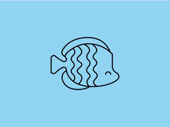 Kawaii Sea Animal Fish Line Background: A Designer's Asset