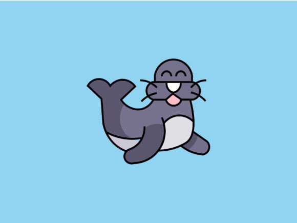 Kawaii Sea Animal Seal Icon: Adorable Design for Every Project