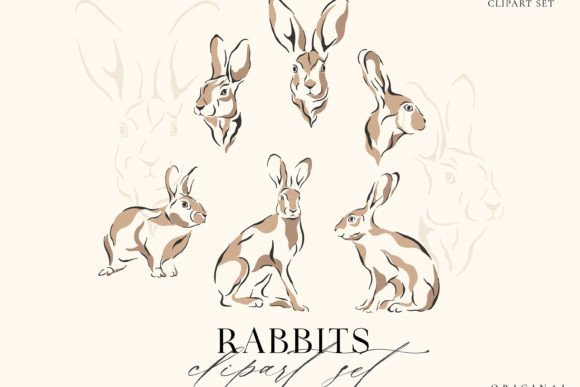 Rabbit Digital Clipart Forest Animal SVG: Whimsical Charm for Modern Projects